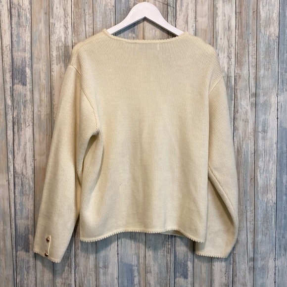Karen Scott Cream Button Up Sweater / Cardigan | Size Large. #4 - Picture 11 of 13